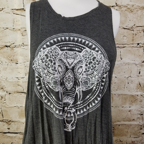 Fifth Sun Juniors Peaceful Warrior Elephant Pattern Graphic Tee